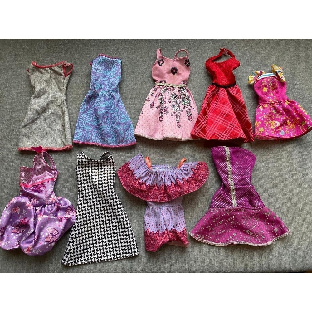 Barbie Doll Clothes Mini Dresses Lot Of 9 Toy